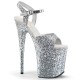 High Platforms Sandals Pleaser FLAMINGO-810LG Silver Glitter