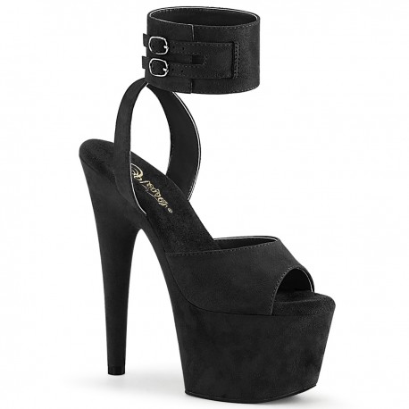 Plateau Alto Sandali Pleaser ADORE-791FS Nero Faux Suede Nubuck