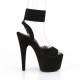 Plateau Alto Sandali Pleaser ADORE-791FS Nero Faux Suede Nubuck