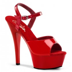 Sandalias Plataformas Pleaser KISS-209 Rojo barniz