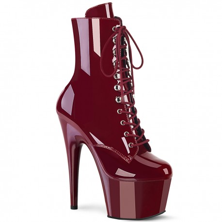 Botines Tacones Plateformes Hautes Pleaser ADORE-1020 Burgundy barniz