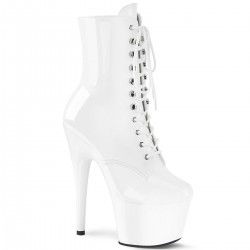 Botines Tacones Plateformes Hautes Pleaser ADORE-1020 Blanco barniz