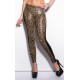 Legging leopard et bandes noires