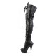 Platforms Thigh High Boots Pleaser DELIGHT-3028 Black matte