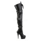 Platforms Thigh High Boots Pleaser DELIGHT-3028 Black matte